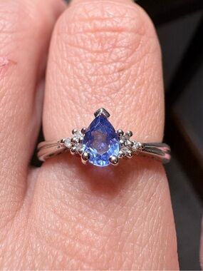 14k White Gold Samuel Aaron Tanzanite Ring